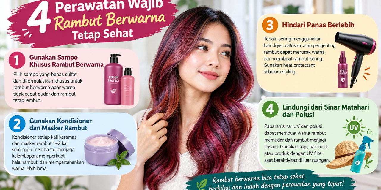 4 Perawatan Wajib Rambut Berwarna Tetap Sehat